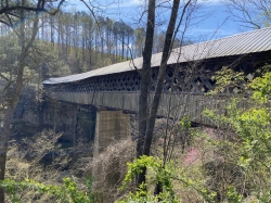 Horton Mill Covered Bridge.  Closed.  Long and high!!
