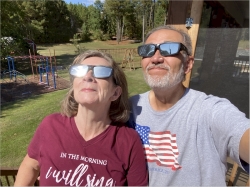 Clara had some awesome eclipse glasses.
